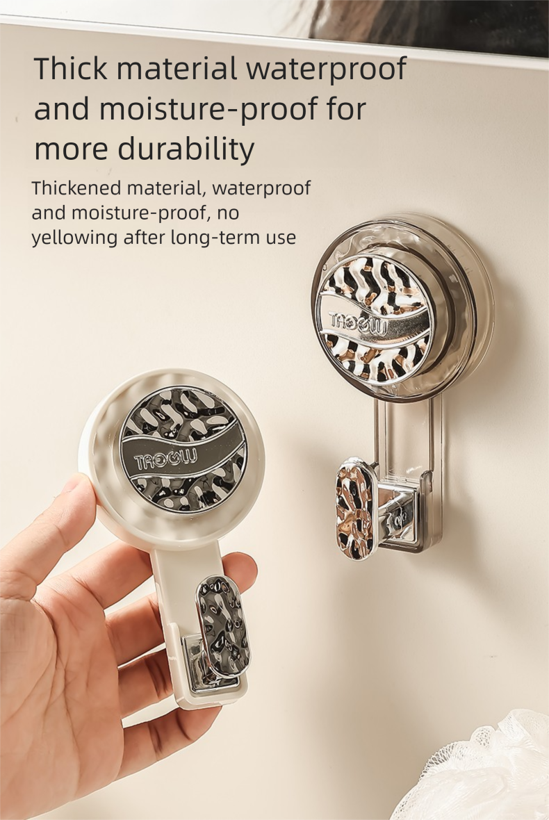 Rotierender Saugnapf, starker Unterdruck, bohrfrei, spurlos, für Badezimmer, Küche, Tür und Rückseite, robuster Klebehaken für Handtücher, ideal zum Anbringen hinter Türen._voghion.com