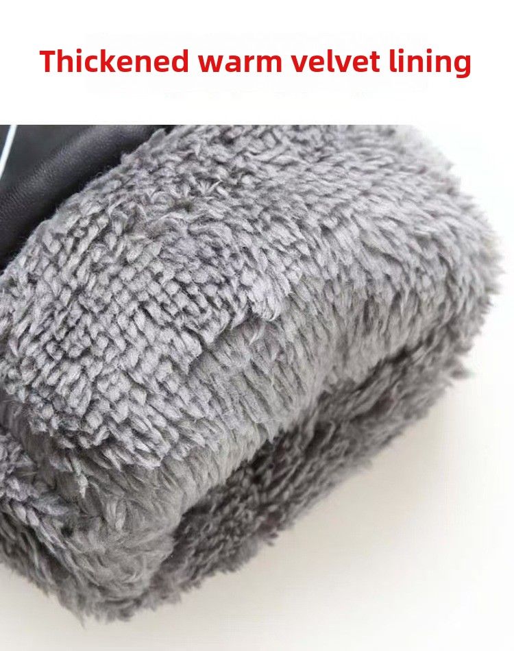 Gants d'hiver chauds pour hommes - Gants de moto doublés en polaire, épais, pour le ski, le cyclisme, coupe-vent et rembourrés en coton_voghion.com
