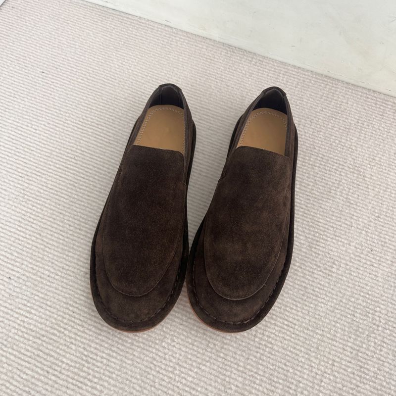 2025 Early Spring New Versatile Breathable Super Popular Loafers Ins Genuine Leather Nubuck Casual Shoes_voghion.com