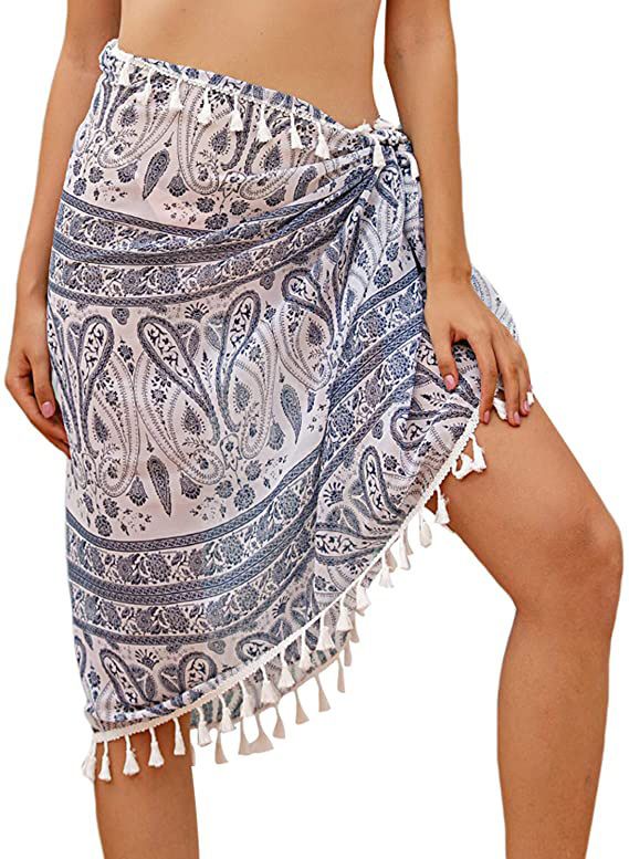 Women's Clothing Tassel Skirt Beach Apron Multiple Wearing Bikini Tassel Blouse_voghion.com