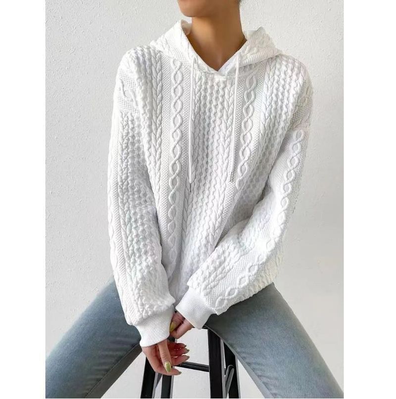 Kadınlar İçin Tığ İşi Örgü Sweatshirt - Büyük Boy Yuvarlak Yaka Kazak (S-5XL, 6 Renk)_voghion.com