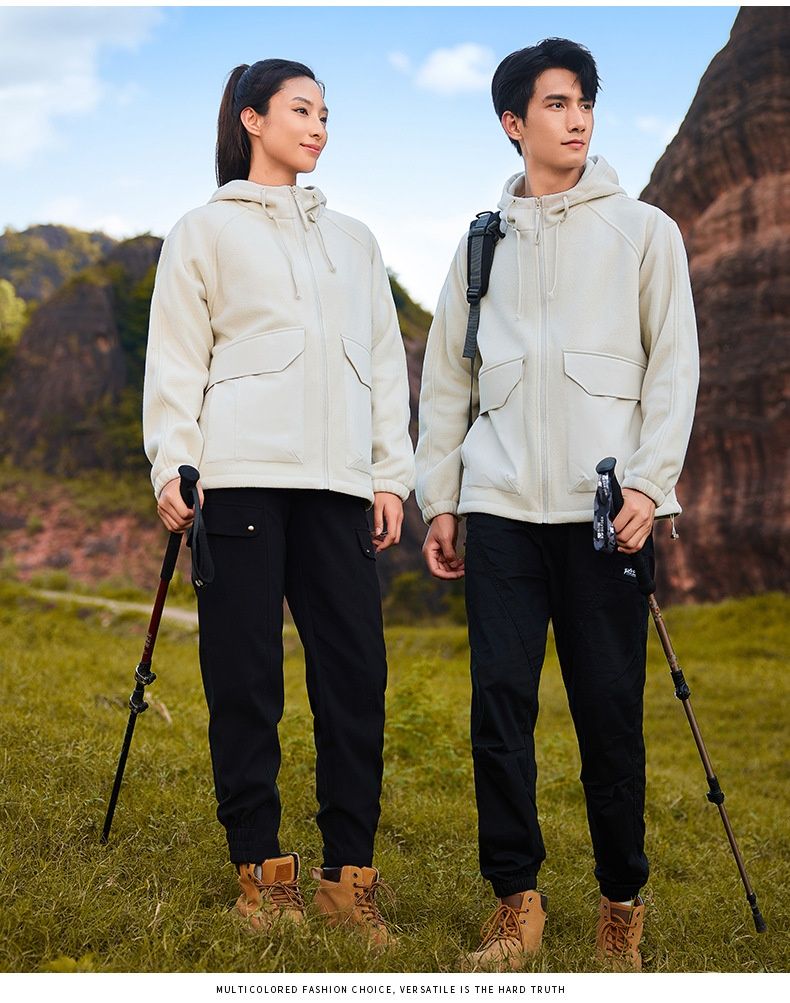 QFV50704555550<== Großhandel Polar-Jacke mit Fleecefutter für Damen und Herren, Outdoor-Sport, bedruckte Arbeitskleidung, Kapuze, dick gefüttert_voghion.com