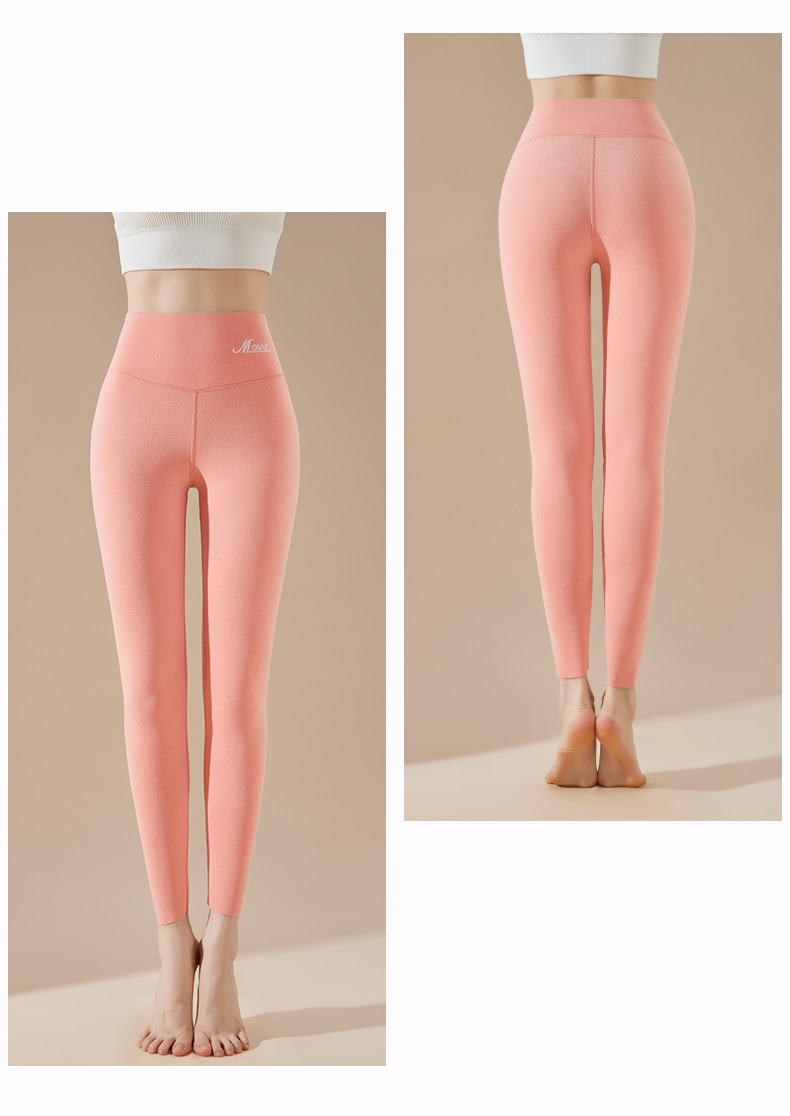 Leggings en velours pour femmes, plus pantalon thermique épais en velours, taille haute, coupe cintrée, sous-vêtements auto-chauffants sans trace_voghion.com