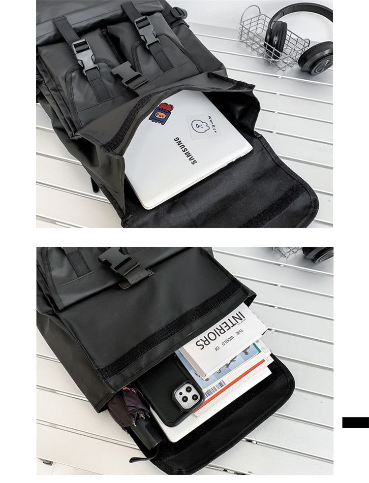 Backpack, men's high-end sense, large capacity leisure travel computer bag, workwear, roll mouth waterproof backpack,_voghion.com