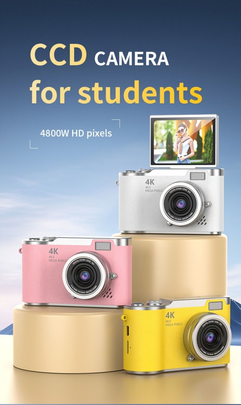 Cámara digital profesional 4K HD para Navidad y Acción de Gracias con pantalla abatible de 2.4" - Ideal para tomar fotos y grabar videos - Regalos navideños_voghion.com