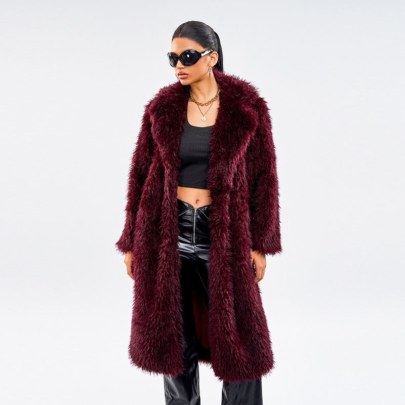 Dameskleding dames modieuze bontjas sneeuwvos plus lengte bontjas dames winter_voghion.com