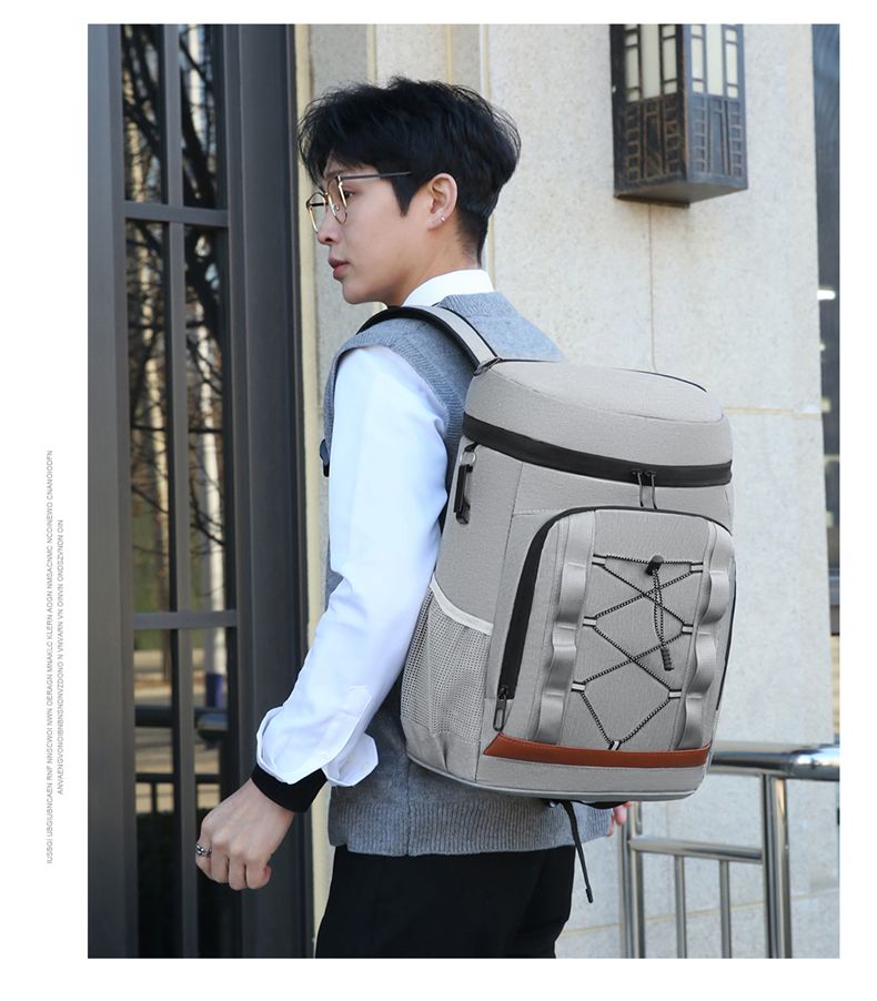 2024 Neuankömmling Isolierter Picknick-Rucksack mit großer Kapazität für draußen Kaltbierbeutel Oxford-Stoff Verdickter Eisbeutel_voghion.com
