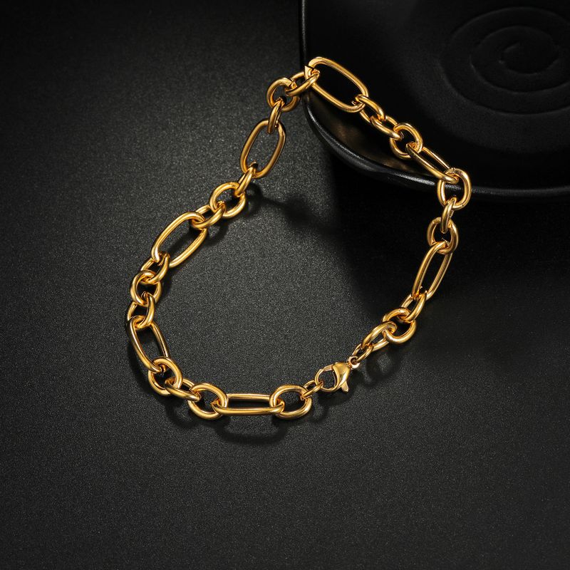Bracciale da uomo in acciaio inossidabile con catena cubana intrecciata in stile punk hip hop 2024, nuova moda_voghion.com