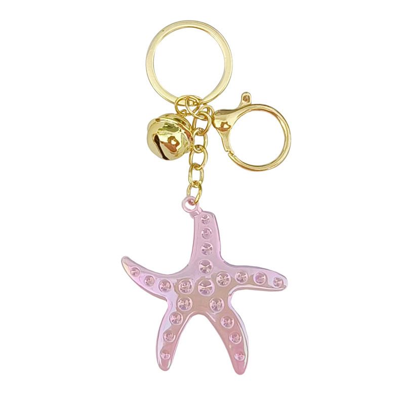 Porte-clés en acrylique en forme d'étoile de mer, pendentif créatif pour sac de voiture, pour femme, décoration exquise pour sac à dos, petit cadeau_voghion.com