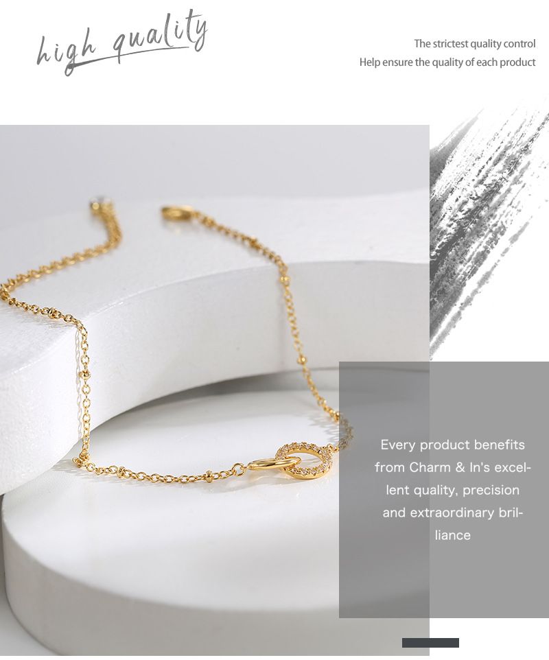 Fashion Interlocking Anklets For Women, Simple And Elegant, Adjustable, Micro Inlaid Zircon Foot Accessories_voghion.com