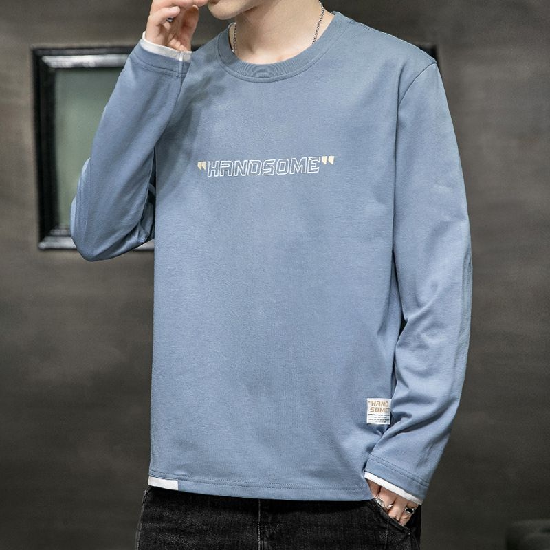 Maglietta a maniche lunghe, nuova felpa con cappuccio in cotone di marca alla moda per primavera e autunno, con abbigliamento maschile oversize come base_voghion.com