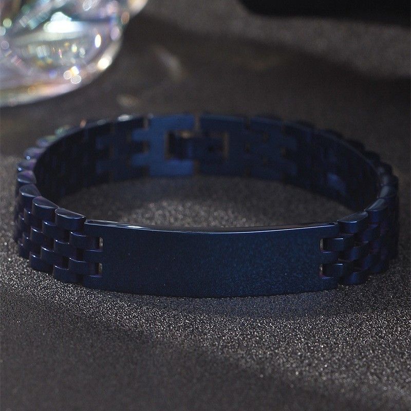 Gebogenes Herrenarmband aus Edelstahl – Leichte, luxuriöse, gravierbare Kette, hochwertiger Schmuck aus Titanstahl_voghion.com