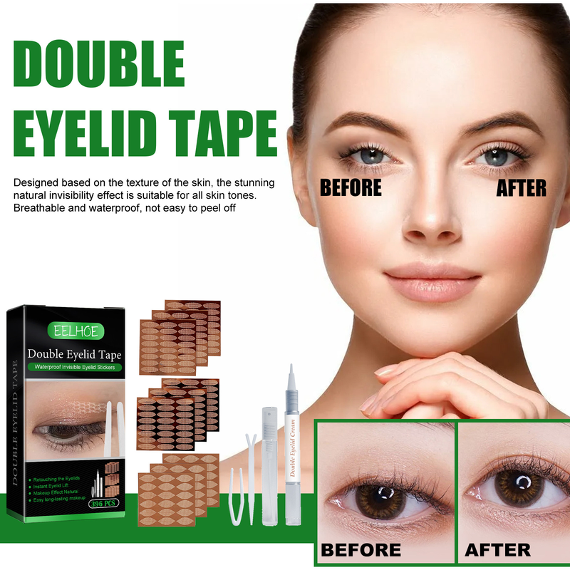 double eyelid Beautiful p set, natural, long-lasting, invisible, breathable, and non adhesive shaped large eye beauty    shaed_voghion.com