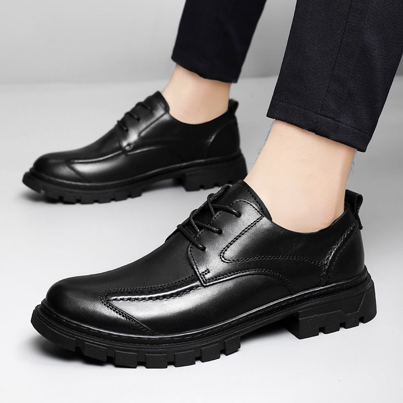 Large Size 45 46 47 Autumn Winter New Business Casual Men's Genuine Leather Soft Sole Derby Shoes_voghion.com