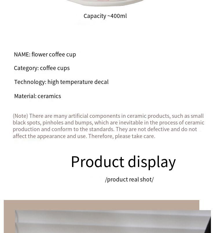 Ins Style Ceramic Coffee Pinched Hand Painted Irregular And Saucer High Aesthetic Breakfast Cup_voghion.com