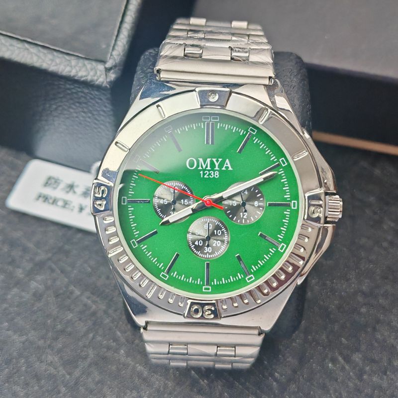 Watch OMYA New Three Eye Men's Fashion Business Steel Belt Quartz Watch_voghion.com
