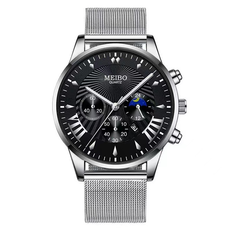 2023 Nuovo quarzo falso a tre occhi con bagliore notturno per studenti maschi Orologio da uomo alla moda in edizione coreana_voghion.com