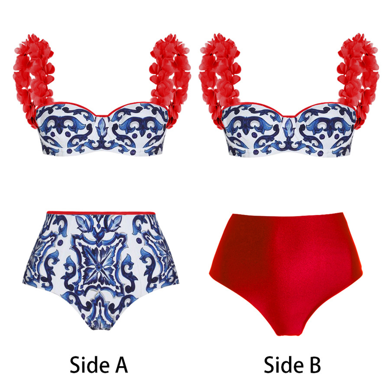 Conjunto de traje de baño de una pieza con estilo para vacaciones en la playa para mujer_voghion.com
