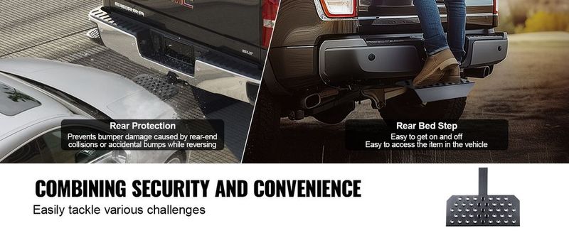 VEVOR Hitch Step For 2" Receiver Universal Trailer Tow Rear Bumper Guard Steel_voghion.com