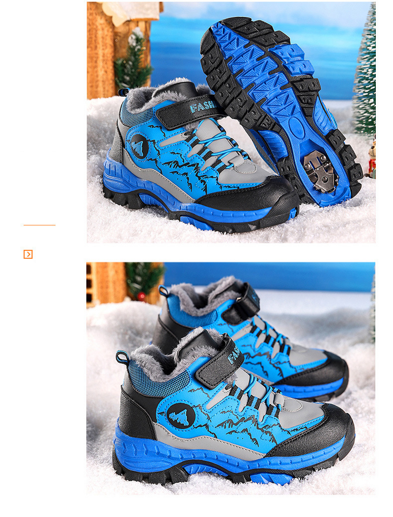 Escursionismo invernale per bambini di grandi e medie dimensioni con scarpe di cotone ispessito di lana per ragazzi_voghion.com