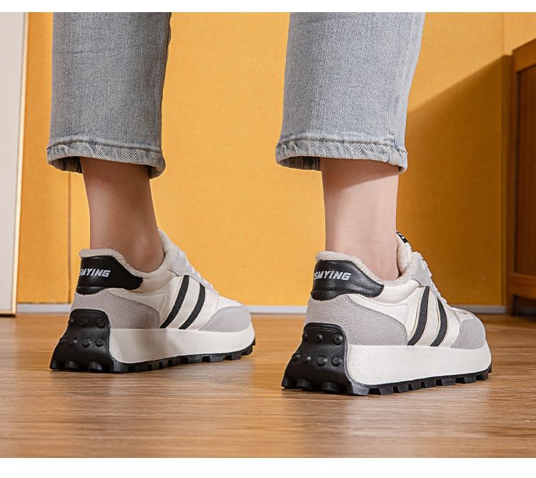 Scarpe da ginnastica da donna con base spessa, scarpe da corsa versatili casual da studente in velluto da donna_voghion.com