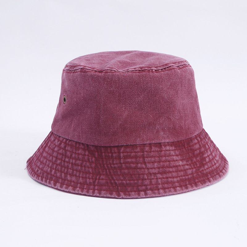 Chapéu de balde retrô lavado popular, simples, moderno, masculino e feminino, versátil, dobrável, jeans, chapéu de bacia, moda_voghion.com