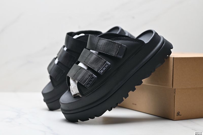 Neu Sandalen mit dicken Sohlen U Home Sommer Neuer Stil Glänzender goldener Klettverschluss Lässige rutschfeste Hausschuhe mit_voghion.com