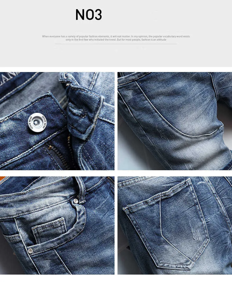 2022 Zomer Nieuwe Rechte Stretch Denim Shorts Voor Heren, Koreaanse Mode, Katoen, Streetwear, Slim-Fit Cropped Jeans, Met Panelen_voghion.com