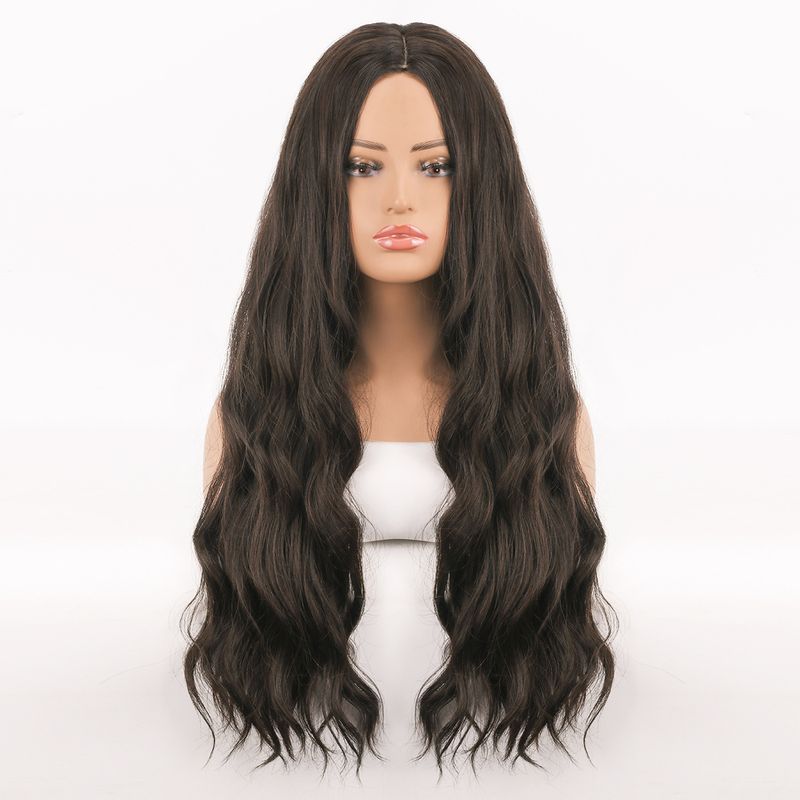 Extension per capelli, parrucche, parrucche per donne con capelli lunghi con riga centrale e grandi onde, parrucche per capelli lunghi e ricci in fibra chimica, parrucche_voghion.com