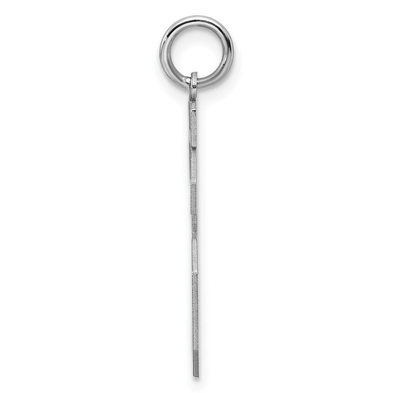 Sterling Silver/Rhodium-plated Satin Number 16 Charm_voghion.com