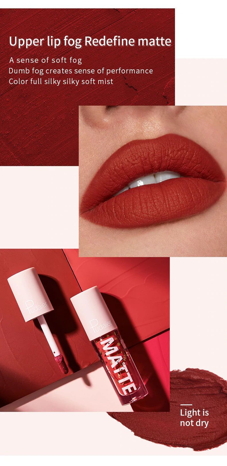 PUDAIER® Air Matte Lip Color - Color #06 Soft Powder_voghion.com