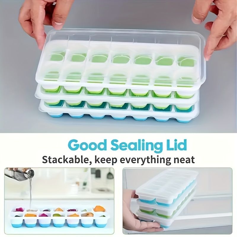 4 pezzi, stampo per cubetti di ghiaccio, vassoio per cubetti di ghiaccio in silicone, stampo multifunzionale per cioccolato domestico, vassoio per ghiaccio impilabile, cocktail, whisky, utensili da cucina_voghion.com