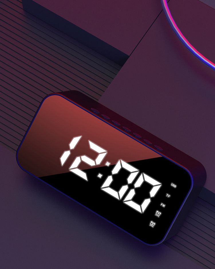 Portable Bluetooth Speaker With Alarm Clock And Card Slot - Ideal Student Gift_voghion.com