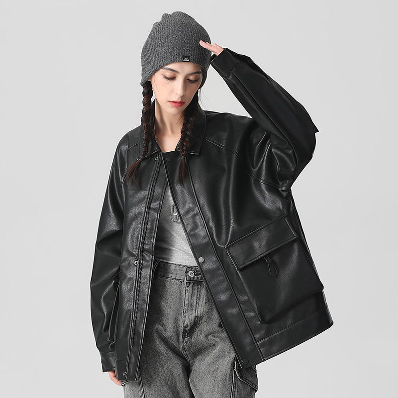 1009-1-JN810 leather jacket P95 60% polyester fiber 40% PU_voghion.com