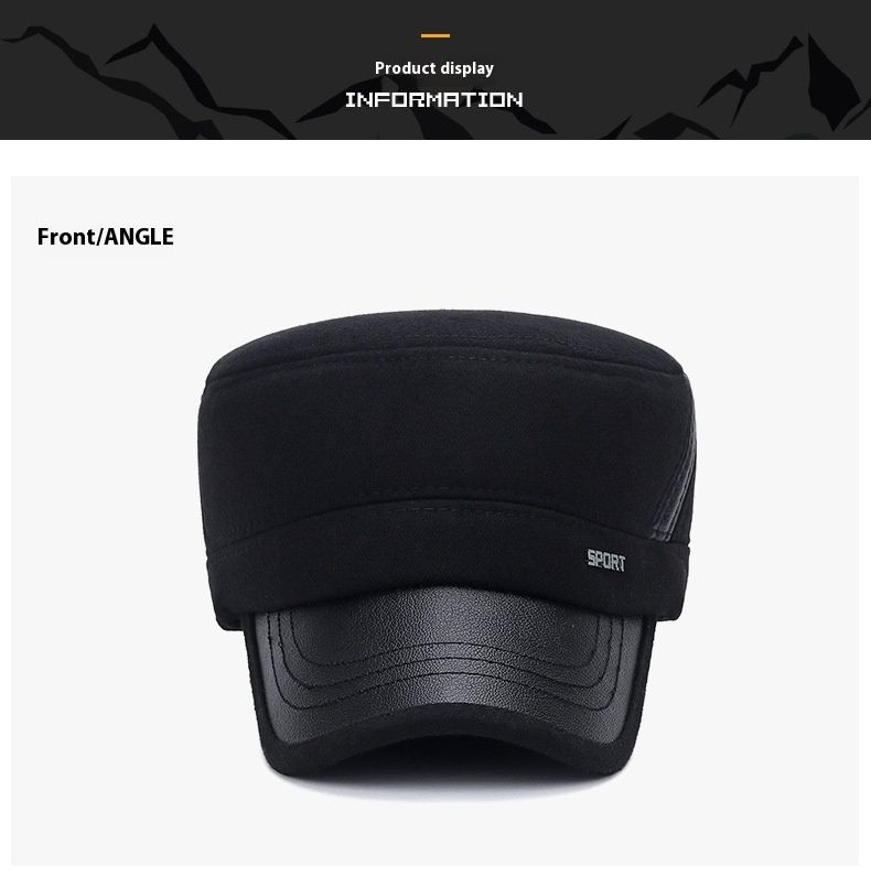 Thickened Winter Proof Ear Protection Cotton Hat For Middle-aged And Elderly Men Riding Bicycles To Keep Warm Flat Top Hat For Winter_voghion.com