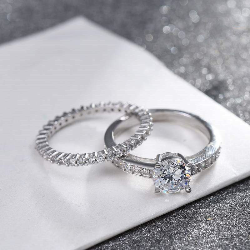 Love Promise žiedų rinkinys Moteriško elemento krištolo žiedas_voghion.com