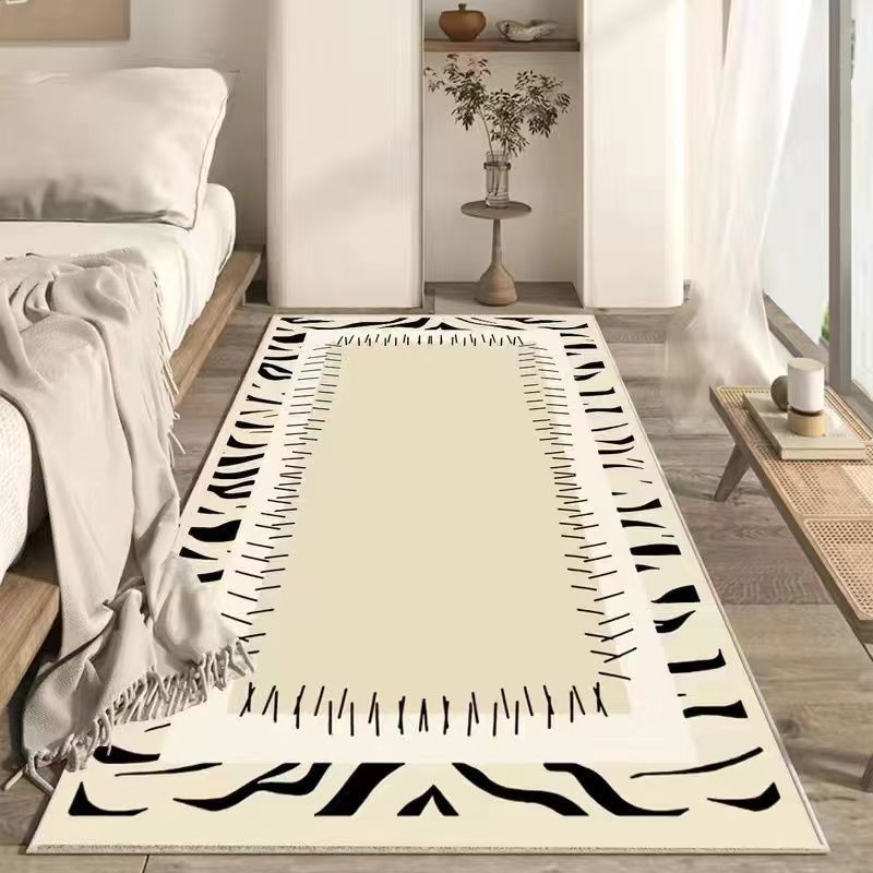 French Line Cashmere Carpet Bedroom Bedside Blanket Modern Simple Tatami Cool Bay Window Mat Soft And Comfortable_voghion.com