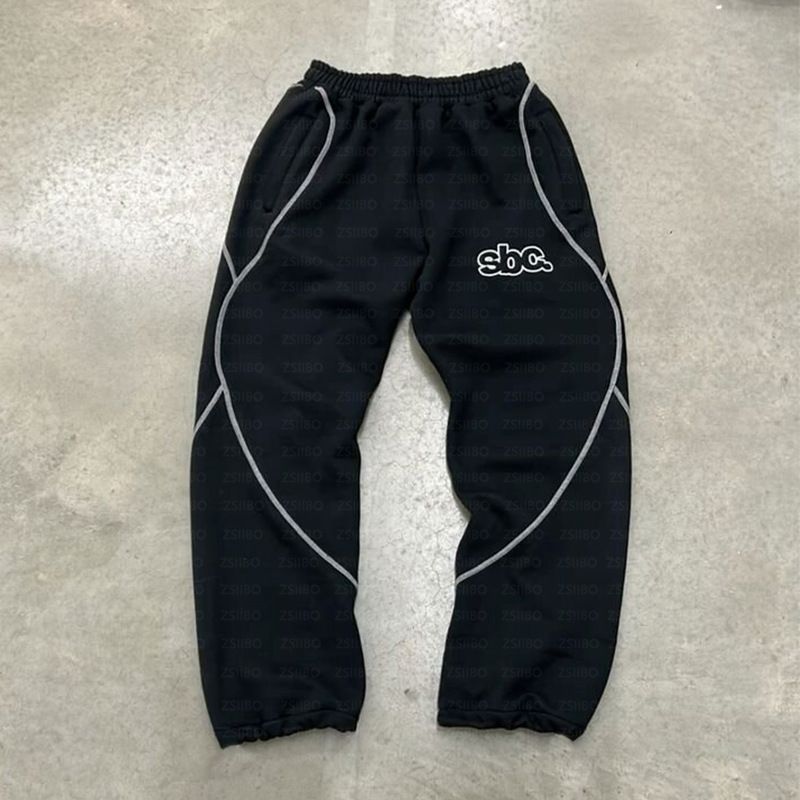 Herrenbekleidung Herren Hip Hop Streetwear Hoodie & Jogger Set mit Buchstabendruck - Trendy Oversized Pullover mit Kapuze und Hose für urbane Mode_voghion.com