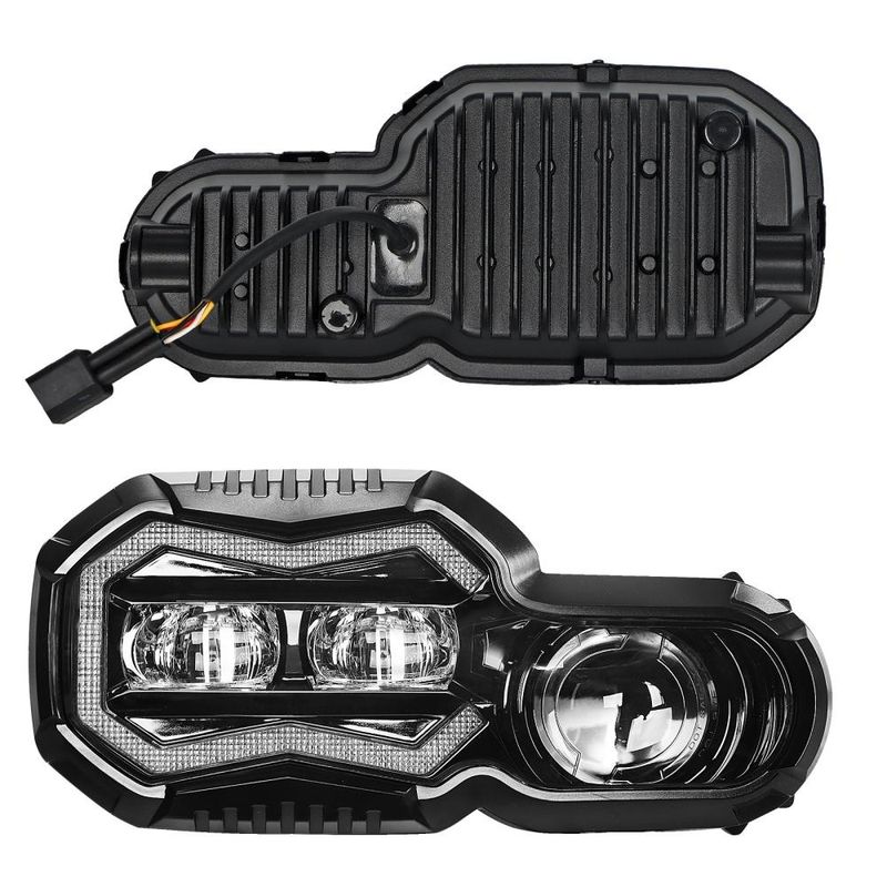 65W LED-Scheinwerfer mit DRL High/Low Halo-Beleuchtung Motorrad-Scheinwerfer für BMW F650GS F700GS F800GS F800R 2006-2018, eingebautes EMC DOT_voghion.com