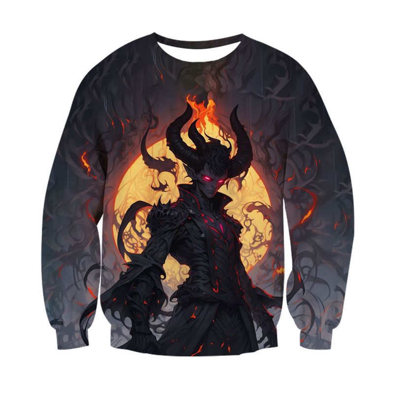 New European And American 3D Digital Printing Halloween Pullover Casual Men's Sweater Personalized Shopping Dancing Black Friday_voghion.com