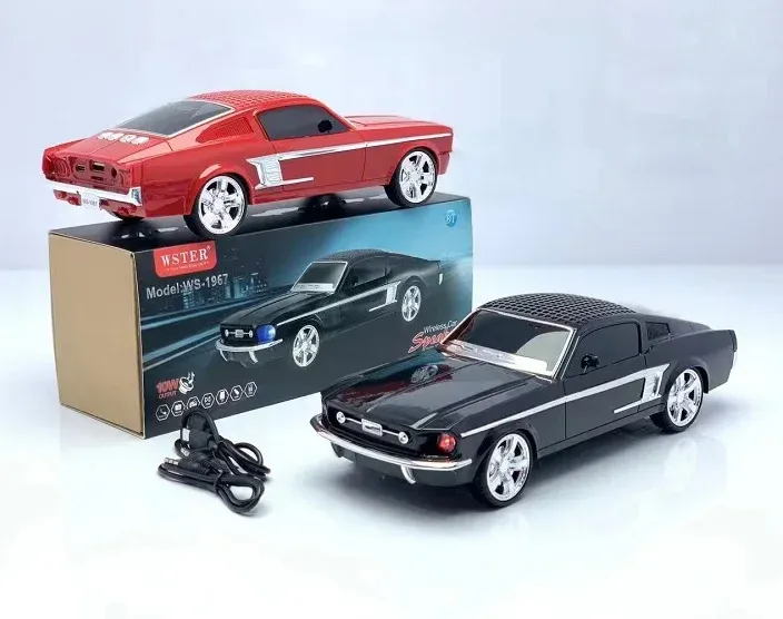 Tragbarer Lautsprecher in Ford-Autoform, kabellose Bluetooth-Musik-Boombox für PC mit FM-Radio, Freisprechfunktion, Subwoofer, Caixa_voghion.com