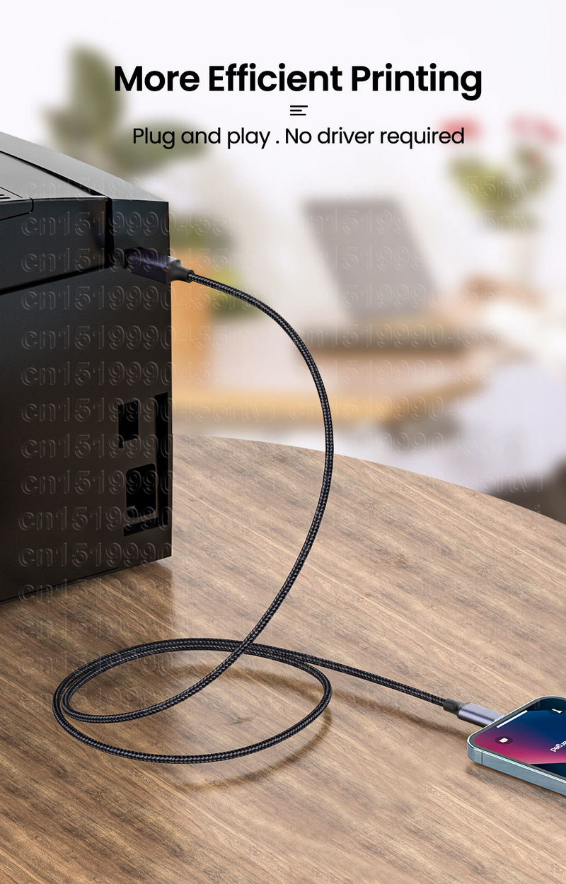 Cavo USB Prin Cavo USB tipo B maschio a 8 pin maschio USB 2.0 per iPhone 14 Canon Epson HP ZJiang Label Prin USB_voghion.com