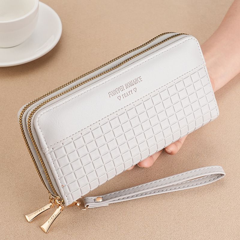 Damen Geldbörse Kleine Geldbörse Mädchen Lange Spleißen Doppel-Reißverschluss Mode Handtasche Geld Clip_voghion.com