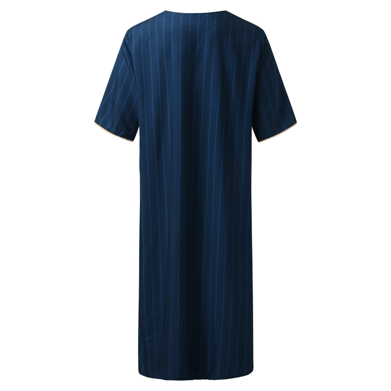 Herenkleding 2024 Zomer Herenkleding Arabische Gewaad Losse V-hals Korte Mouw Midden-Oosterse Bedrukte Heren Moslimkleding_voghion.com