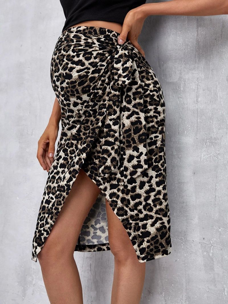 Nieuwe wikkelrok voor zwangere dames met luipaardprint, verstelbare elastische tailleband_voghion.com