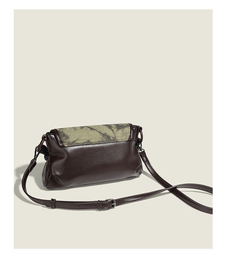 Bolsa de ombro transversal de veludo cotelê de alta qualidade com pintura a tinta para mulheres, moderna e versátil_voghion.com