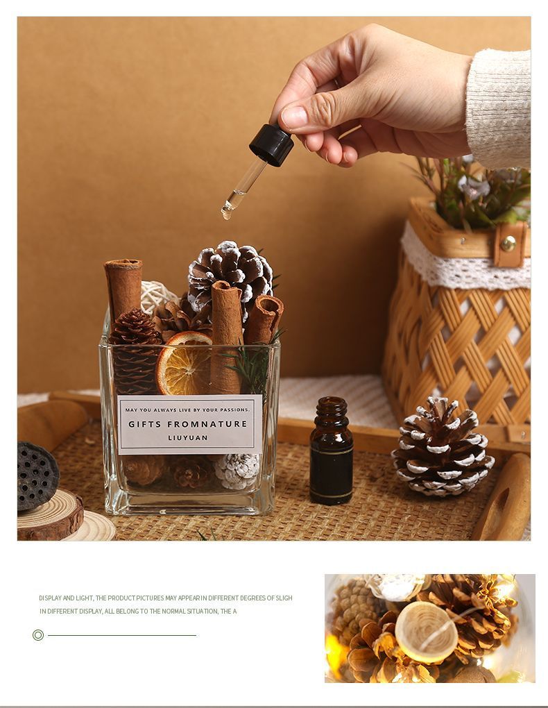 Zimt Flammenlose Aromatherapie Ätherisches Öl Home Getrocknete Blume Ornament Schlafzimmer Badezimmer Lang anhaltende Duft Vase_voghion.com