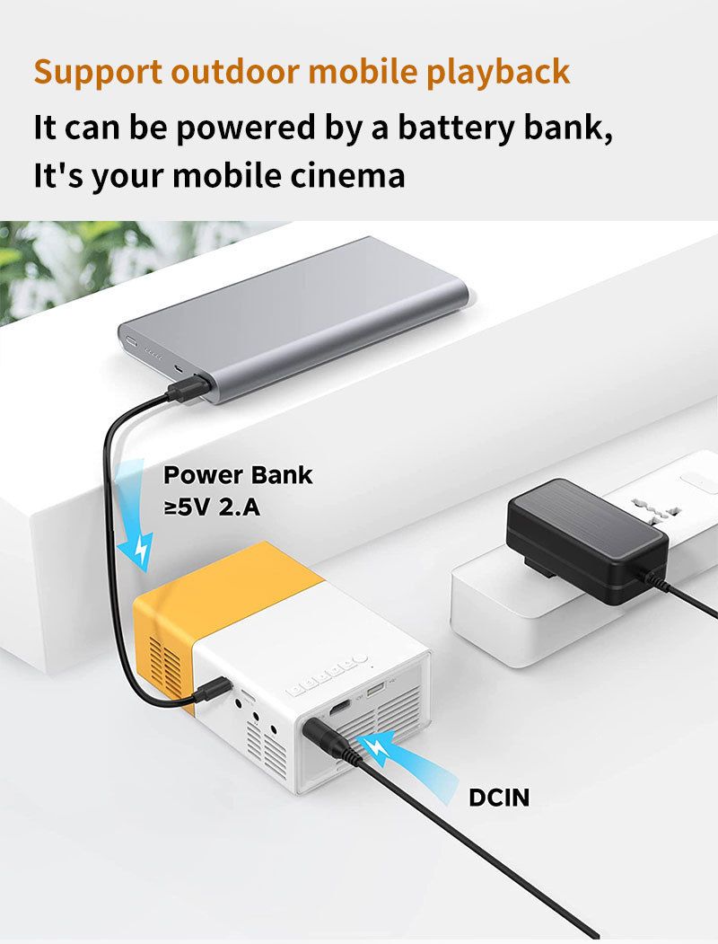 YG300 grænseoverskridende udendørs bærbar HD gul & hvid LED-projektor sund eksplosivprojektor uden system_voghion.com