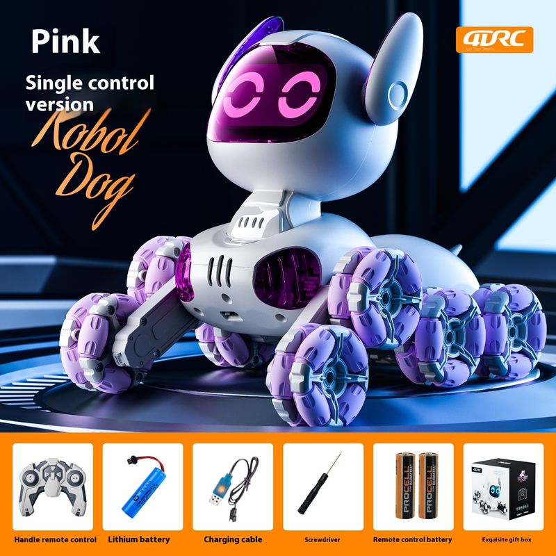 Robot telecomandato per bambini, intelligente, elettrico, meccanico, giocattolo a otto ruote, per animali domestici, auto per cani_voghion.com