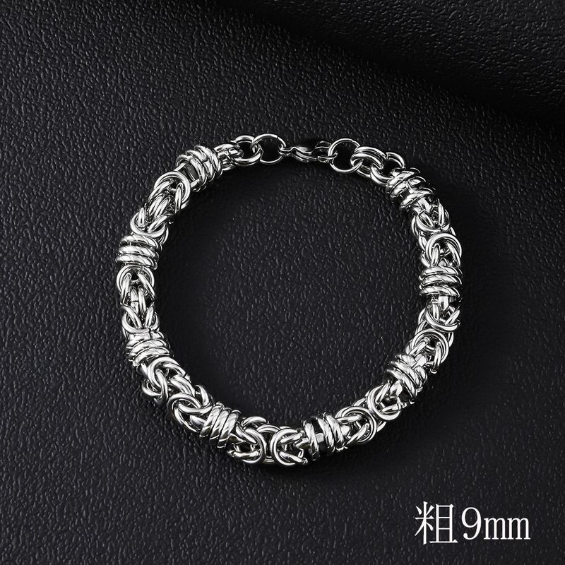 Bracciale in acciaio al titanio cubano di alta qualità, semplice, audace, punk, da uomo_voghion.com